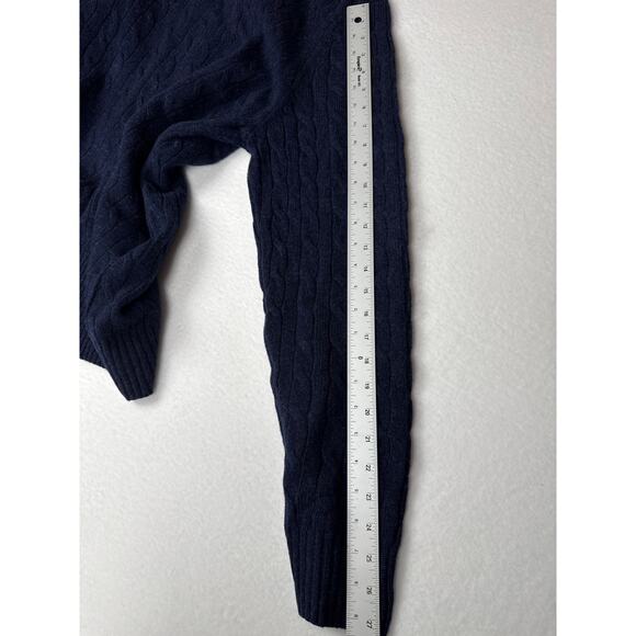 NWT Brooks brothers cableknit crew neck wool sweaters navy Men’s XL - Picture 9 of 9